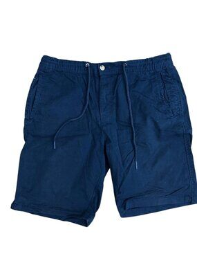 ZARA MAN Chino Cargo Shorts Men's MEDIUM Leisure Blue Drawstring